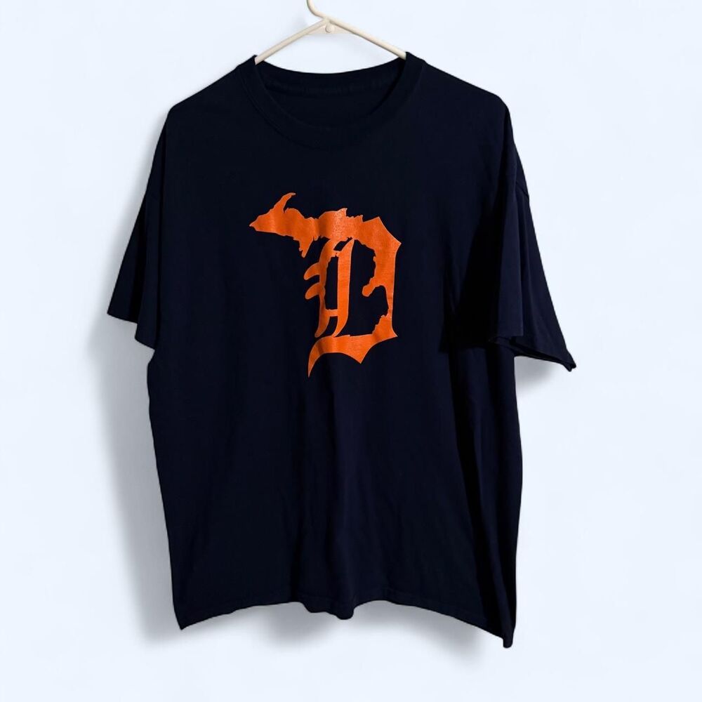Mens XL Navy Detroit Tigers Michigan Graphic T-shirt